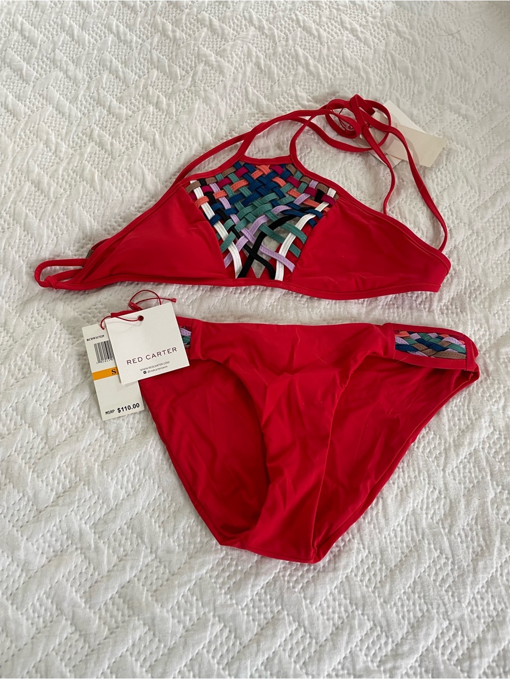 Red Carter Bright Red Bikini Top